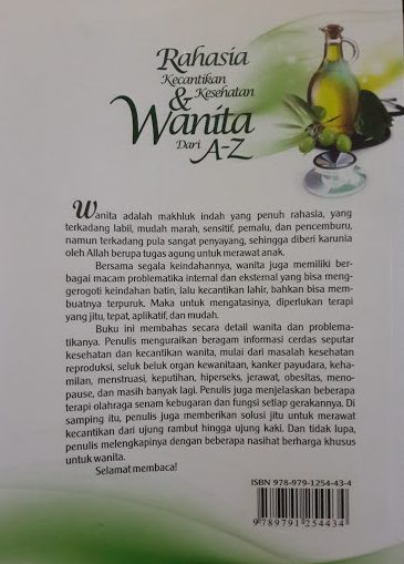 Buku Rahasia Kecantikan Dan Kesehatan Wanita dari A - Z Cover Belakang