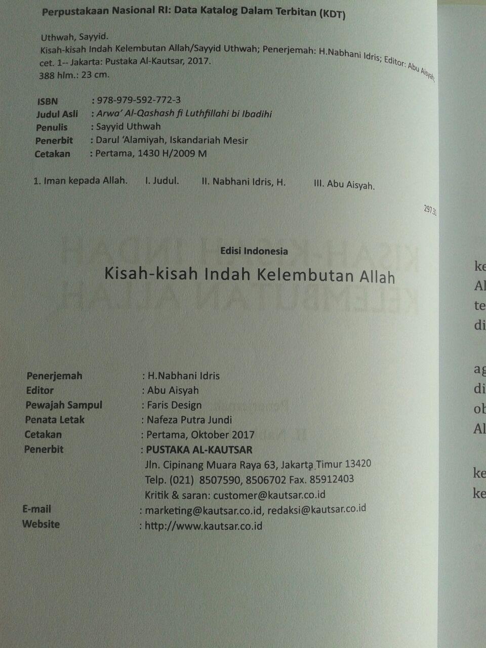 Buku Kisah-Kisah Indah Kelembutan Allah Pustaka Al-Kautsar Sayyid Uthwah isi