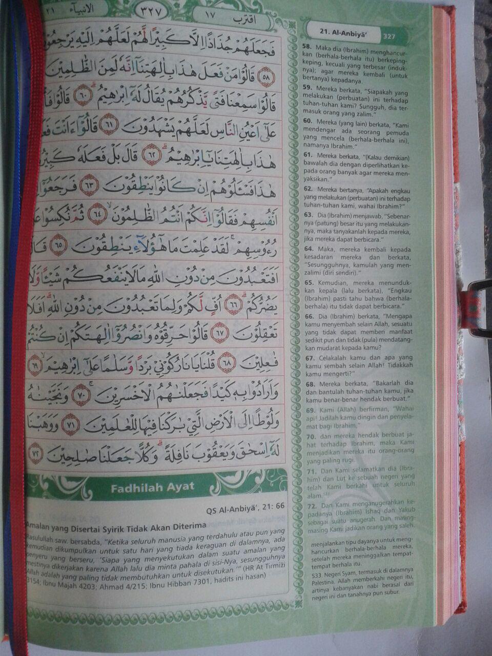 Al-Qur'an Tajwid Azalia Ukuran A5 Sampul Suede Hishna isi