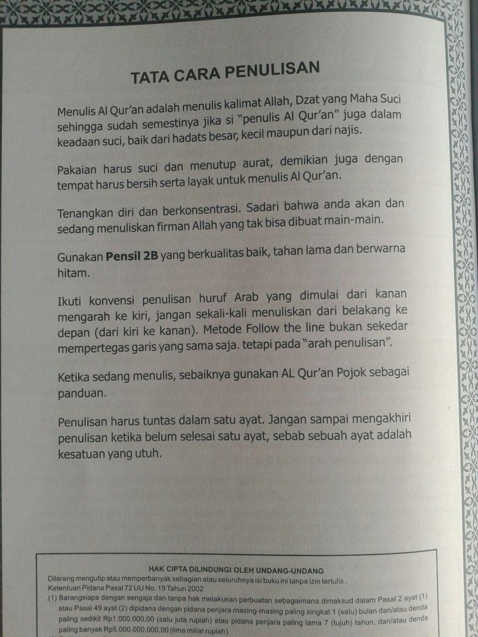 Al-Qur'an Tulis Metode Follow The Line 1 Set 3 Jilid isi 3