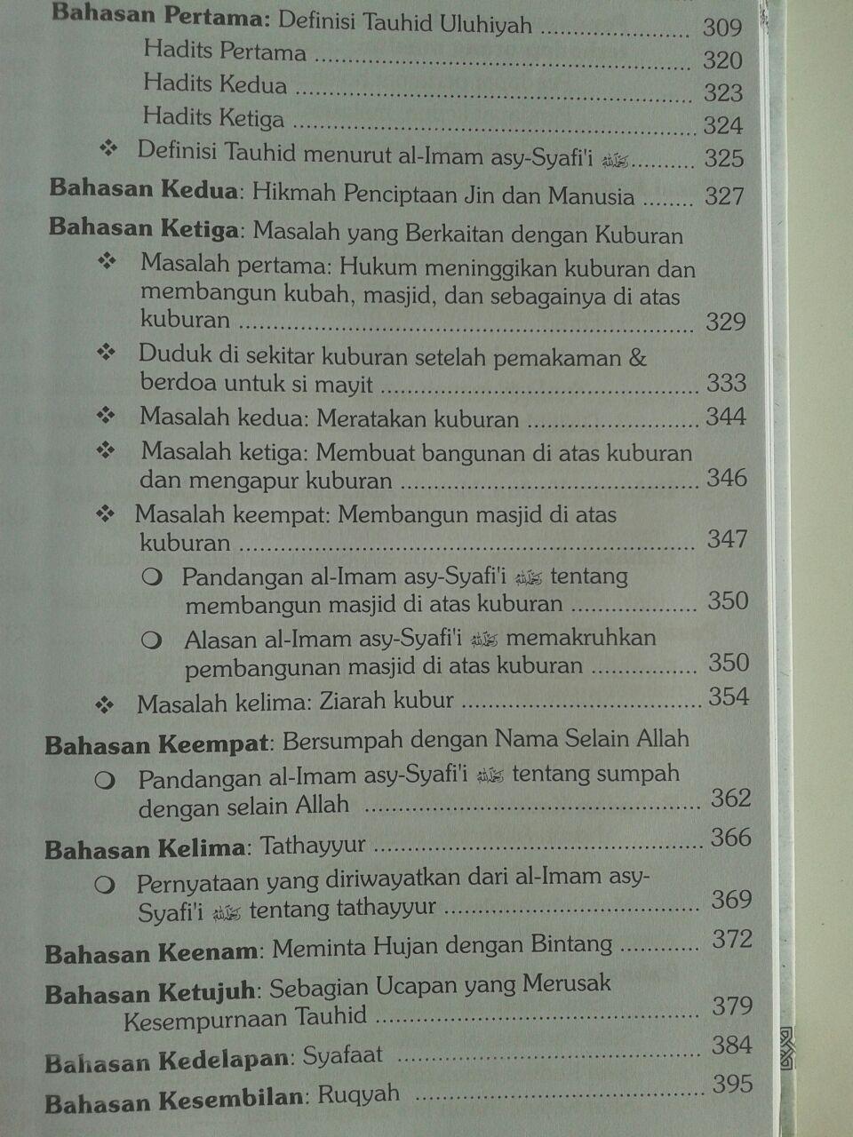 Buku Biografi Dan Akidah Al-Imam Asy-Syafi'i isi