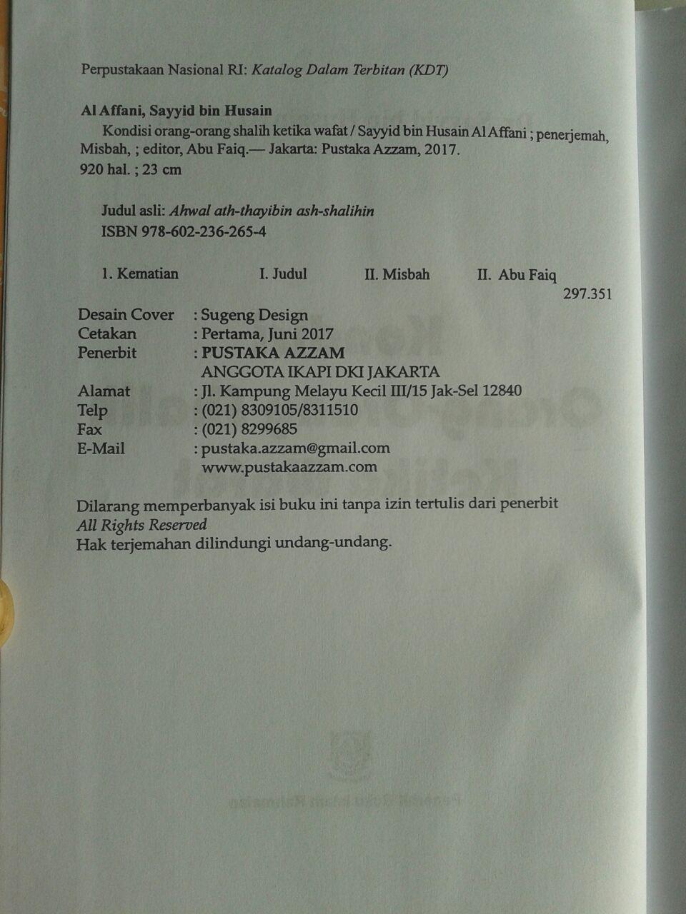 Buku Kondisi Orang-Orang Shalih Ketika Wafat isi 3