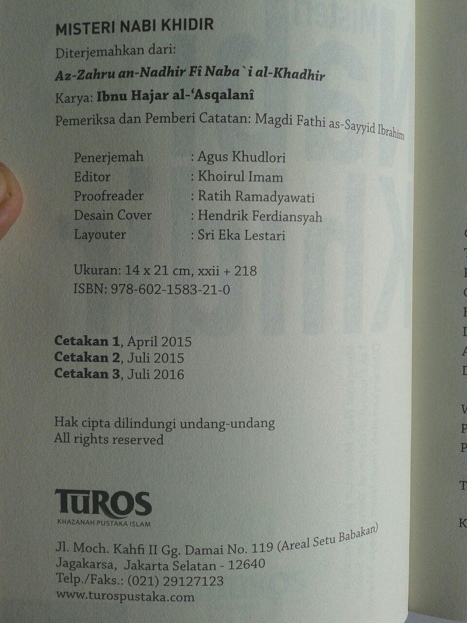 Buku Misteri Nabi Khidir Mengenal Nabi Misterius isi 2