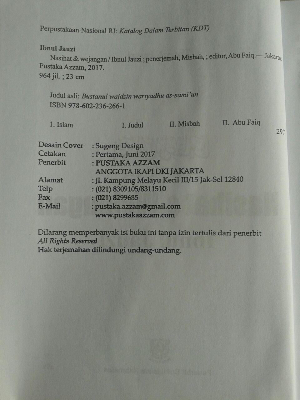 Buku Nasihat Dan Wejangan Ibnul Jauzi isi