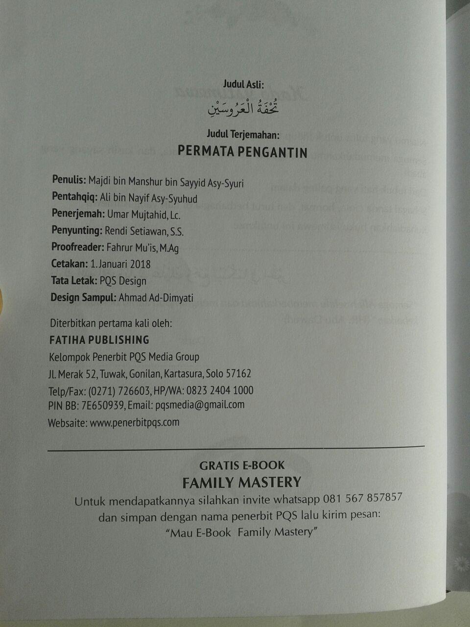 Buku Permata Pengantin Menggapai Pernikahan Barakah isi 3
