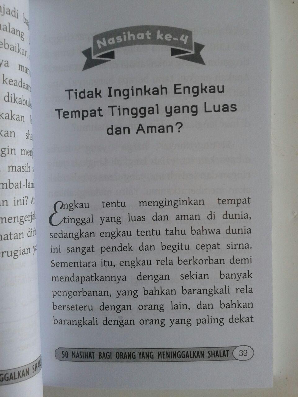 Buku Saku 50 Nasihat Bagi Orang Yang Meninggalkan Shalat isi 3