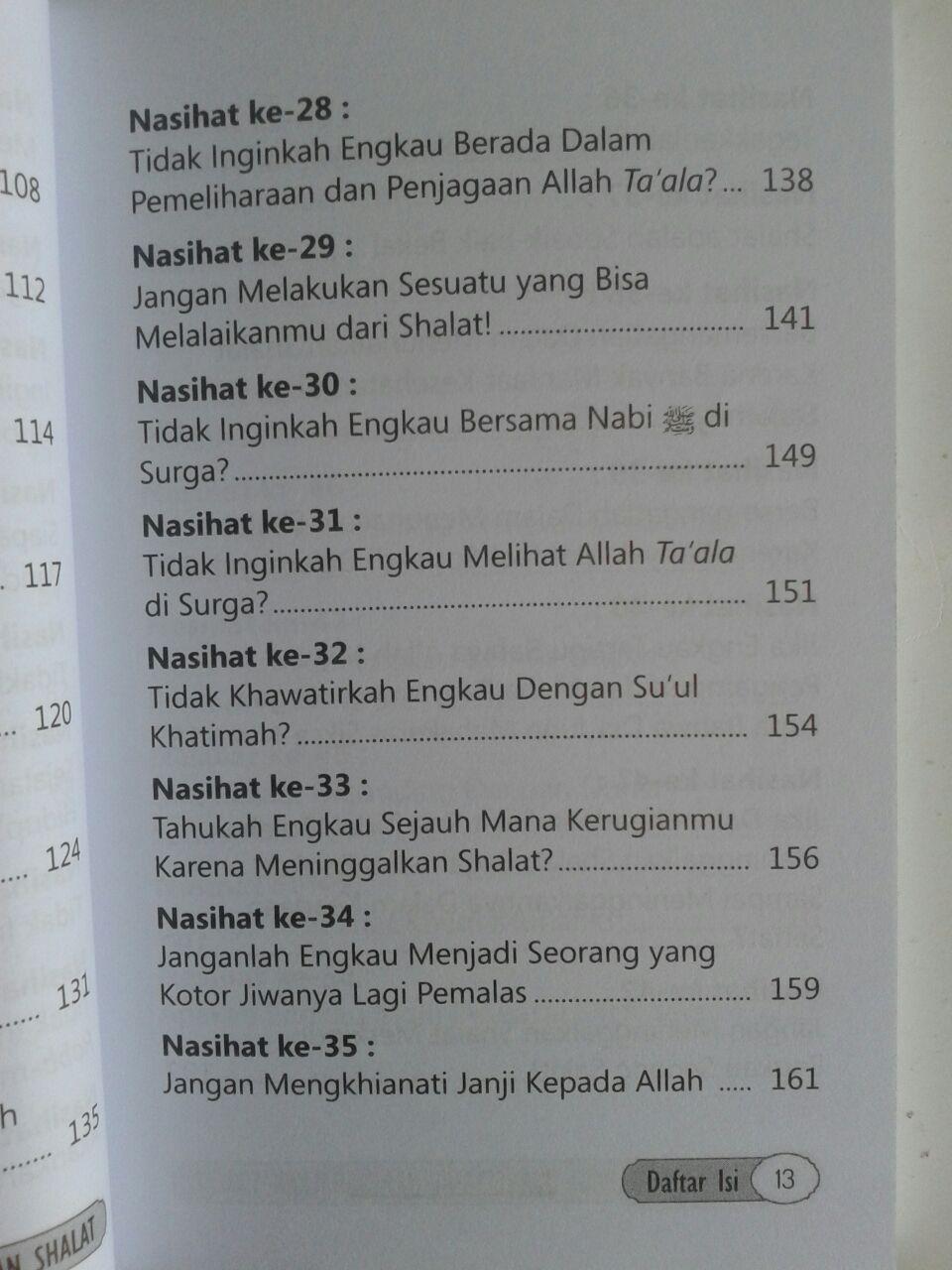 Buku Saku 50 Nasihat Bagi Orang Yang Meninggalkan Shalat isi