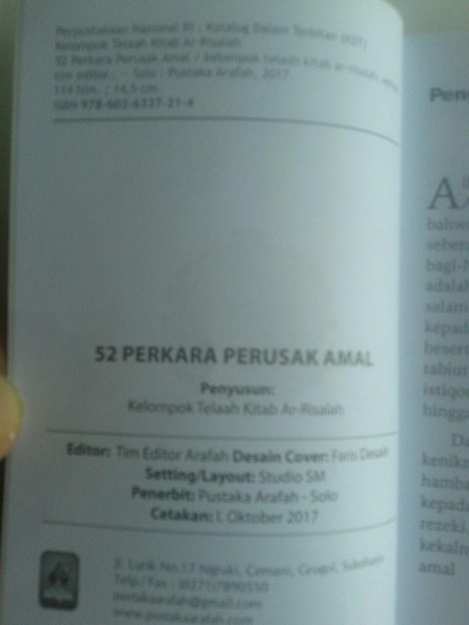 Buku Saku 52 Perkara Perusak Amal isi 3