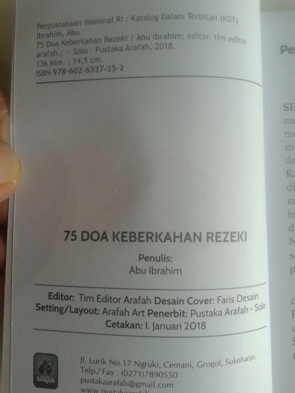 Buku Saku 75 Doa Keberkahan Rezeki isi 2