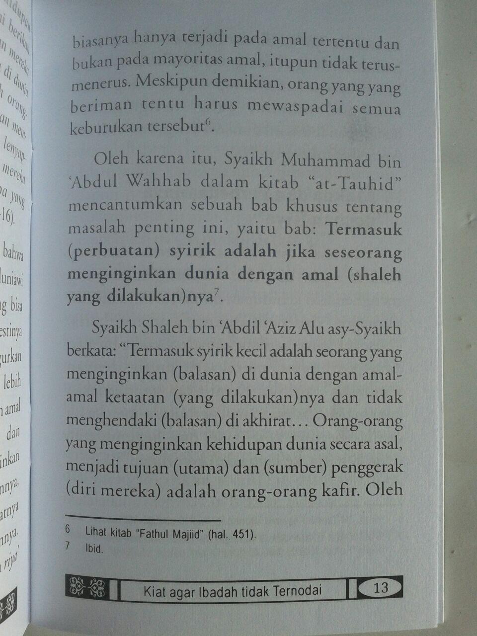 Buku Saku Kiat Agar Ibadah Tidak Ternodai isi 2