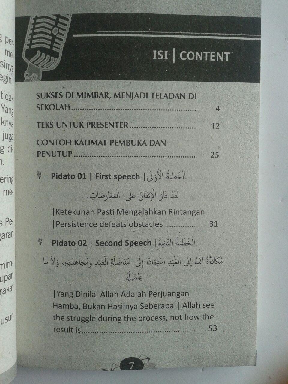 Buku Saku Mahir Pidato 3 Bahasa Arab Indonesia Inggris isi 2
