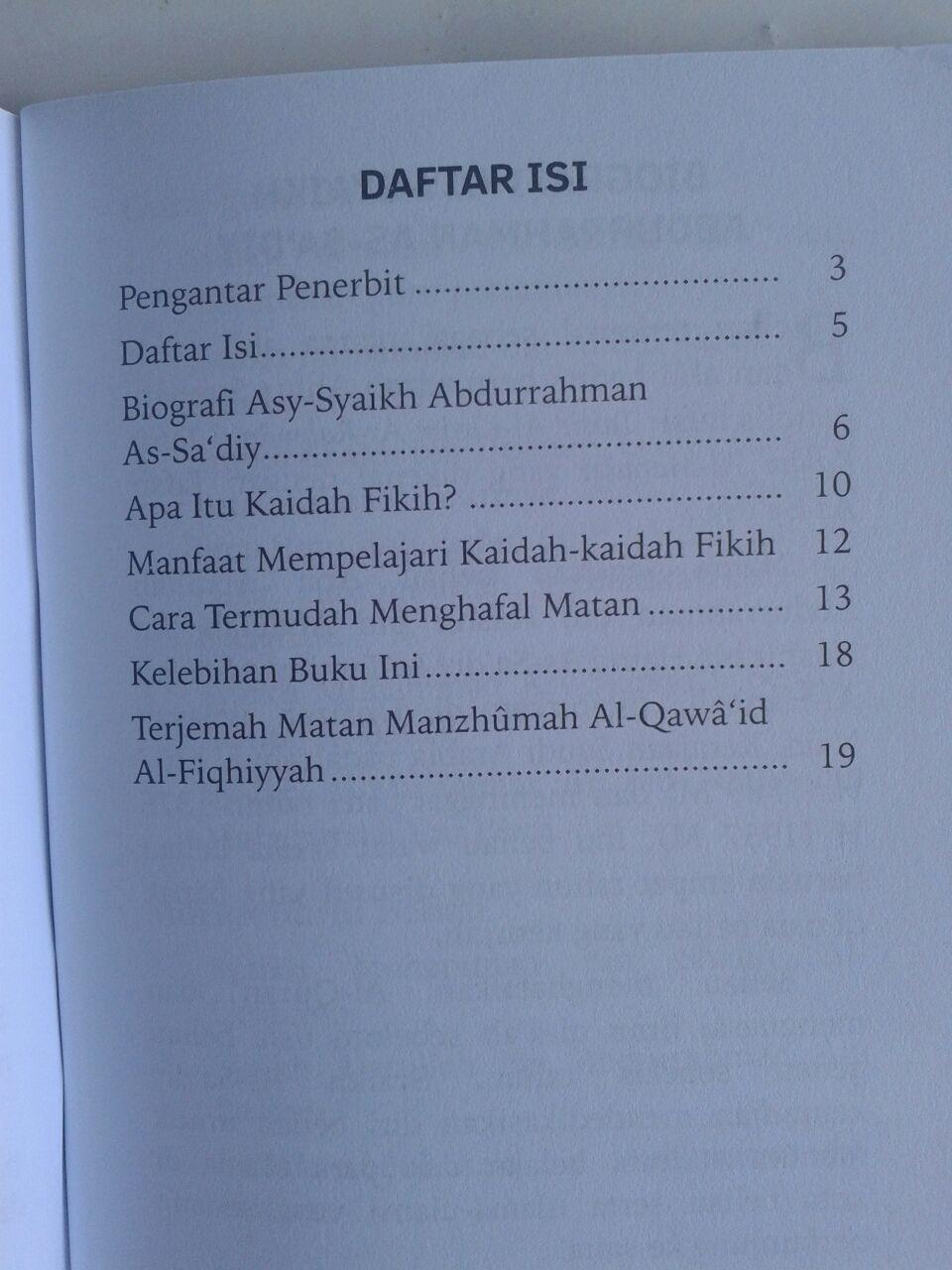 Buku Saku Manzhumah Al-Qawaid Al-Fiqhiyyah As-Sa'diy isi