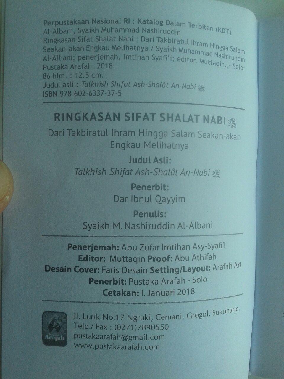 Buku Saku Ringkasan Sifat Shalat Nabi Dari Takbir Hingga Salam isi 3