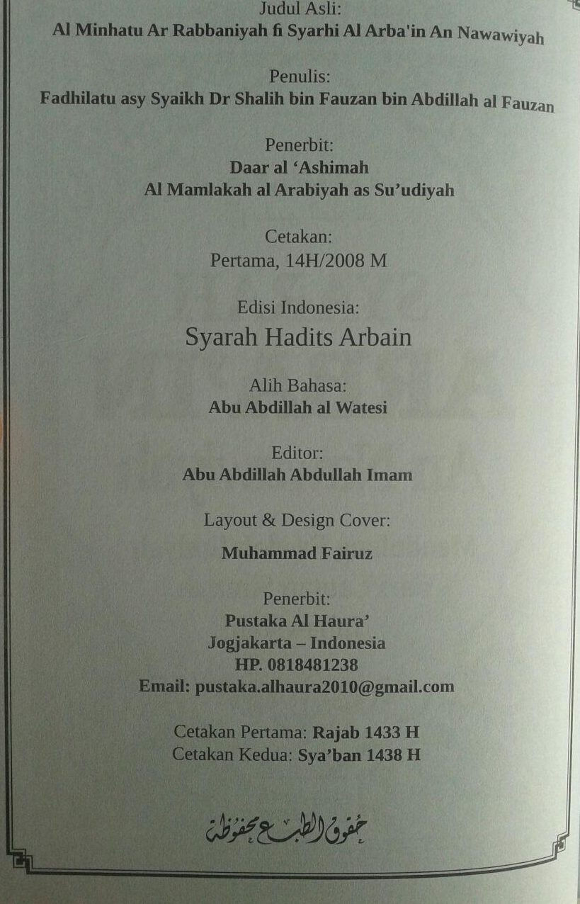 Buku Syarah Arbain An-Nawawiyah Mendulang Faedah Ilmiyah isi 3