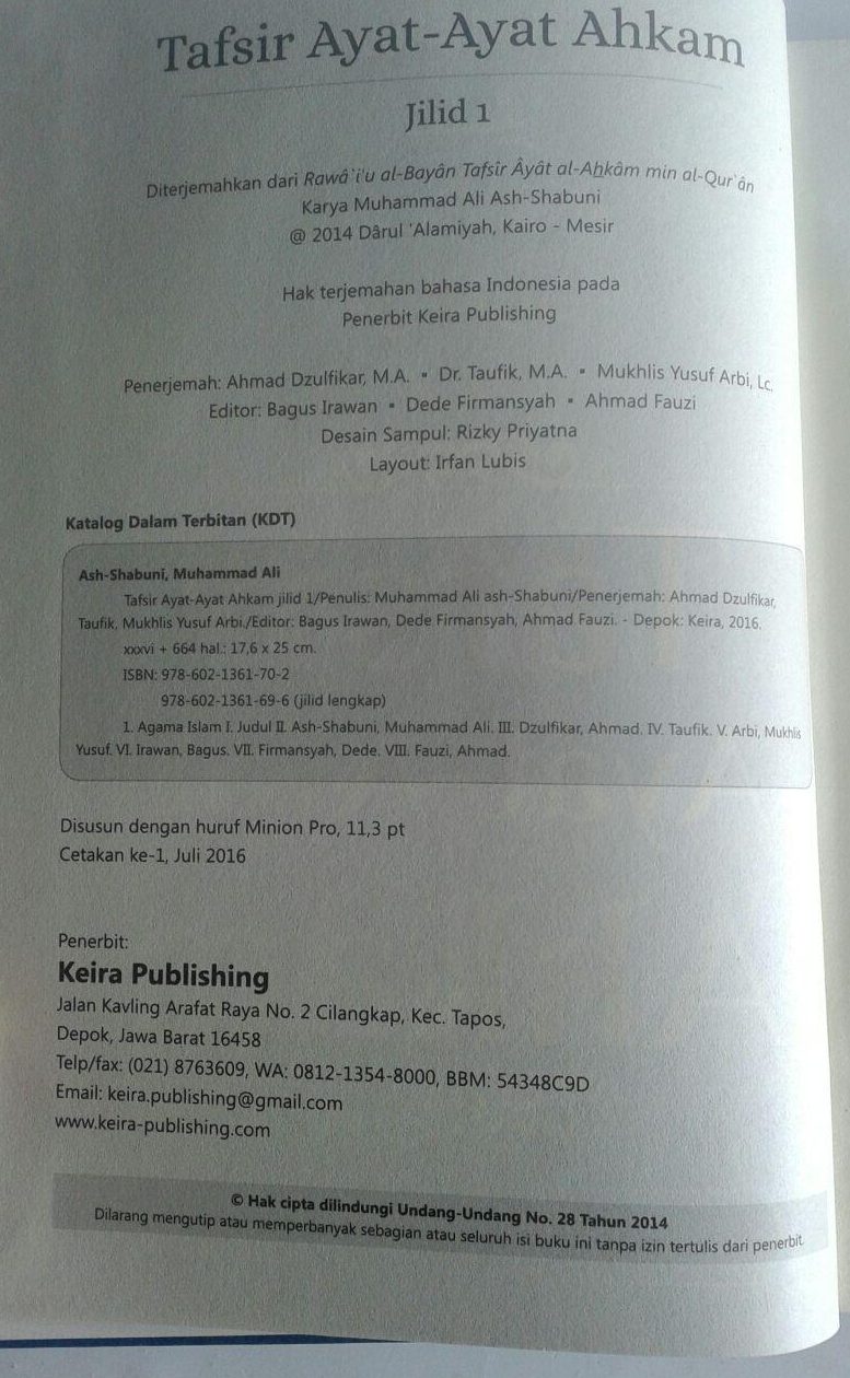 Buku Tafsir Ayat-Ayat Ahkam Jilid 1 isi 3