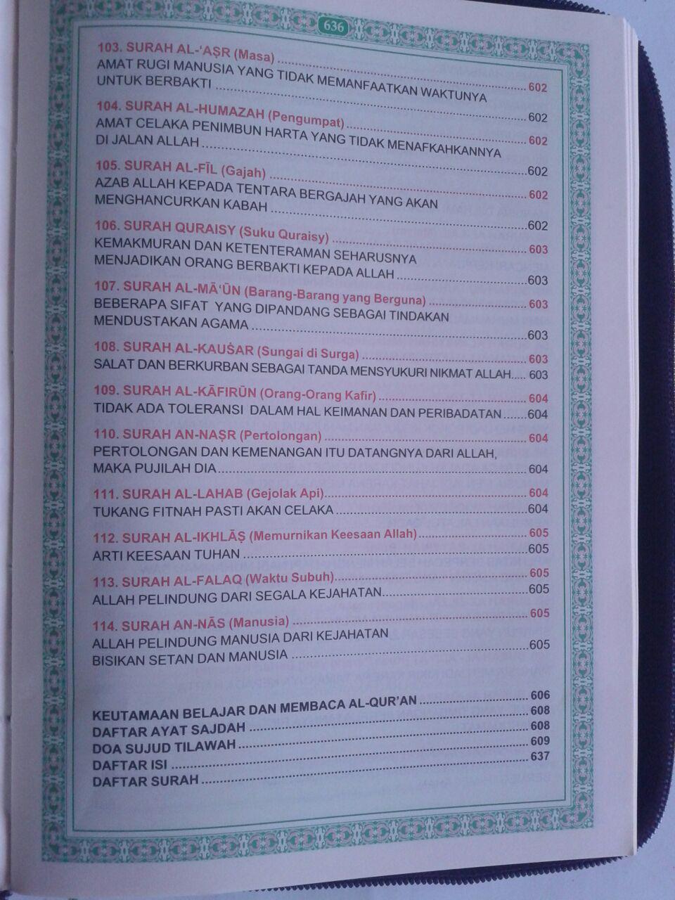Al-Quran Kamil Terjemah Resleting Sedang isi