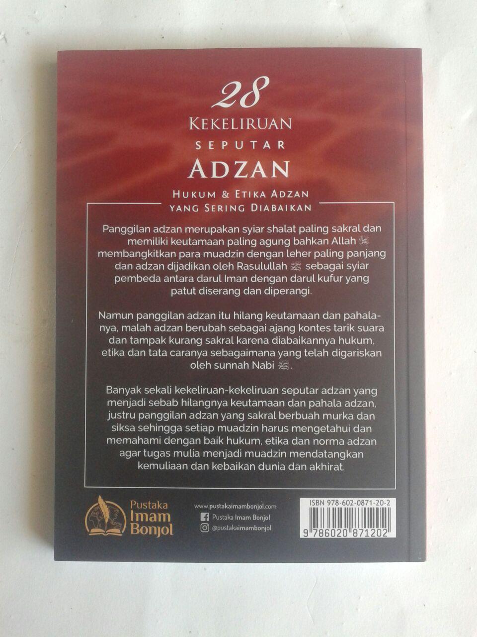 Buku 28 Kekeliruan Seputar Adzan Hukum Dan Etika Adzan cover