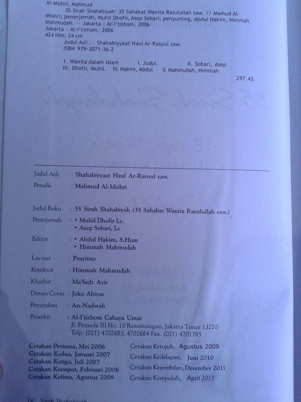 Buku 35 Sirah Shahabiyah 35 Sahabat Wanita Rasulullah 2 Jilid isi