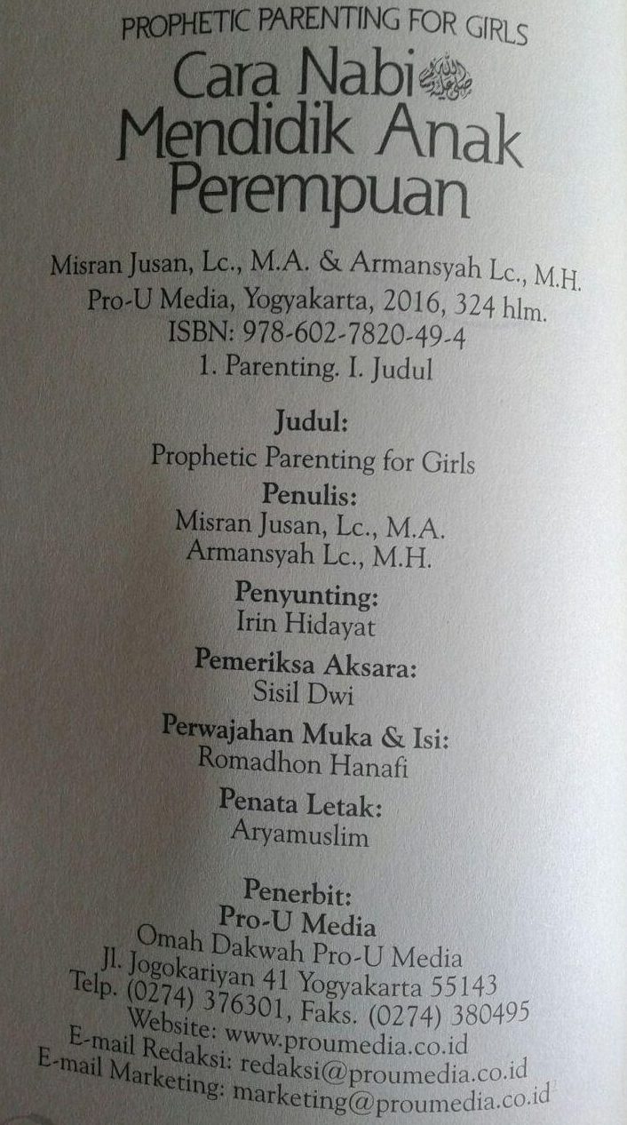 Buku Cara Nabi Mendidik Anak Perempuan isi 2
