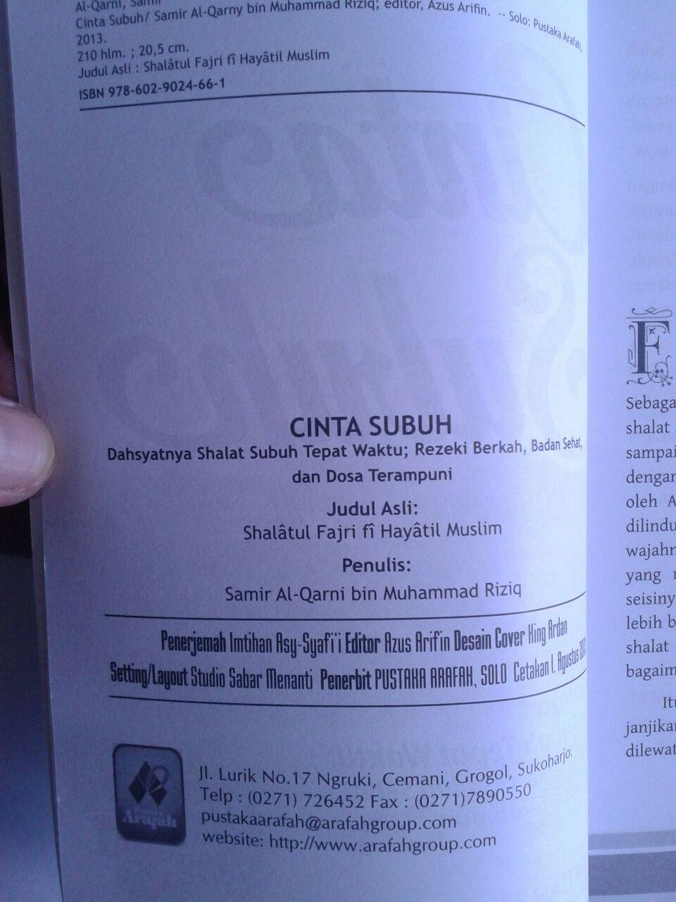 Buku Cinta Subuh Dahsyatnya Shalat Subuh Tepat Waktu isi 2