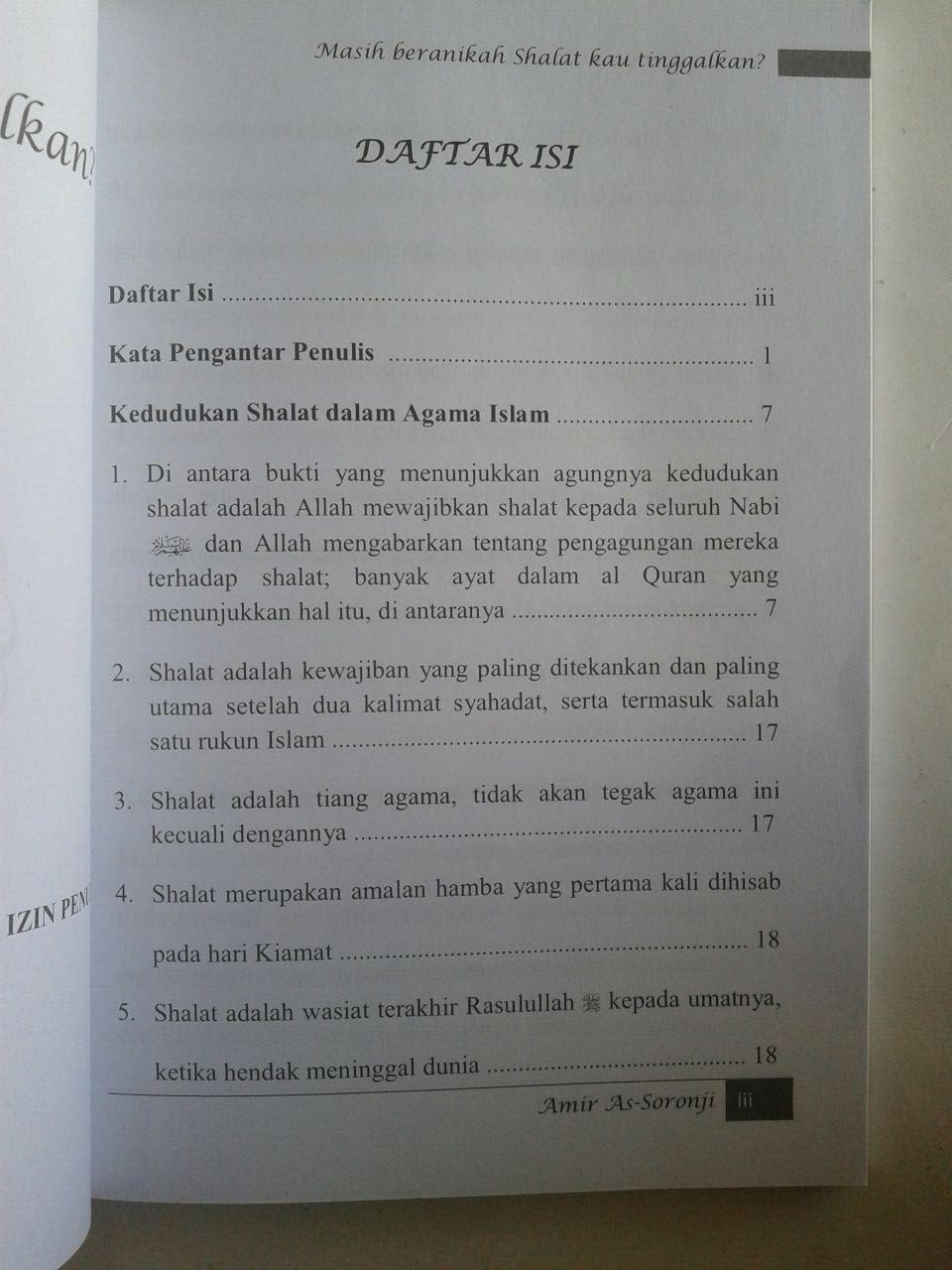 Buku Masih Beranikah Shalat Engkau Tinggalkan isi