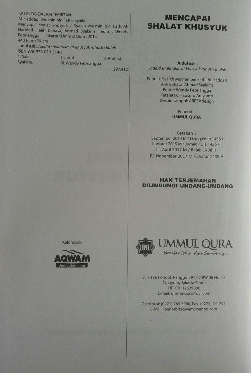Buku Mencapai Shalat Khusyuk isi
