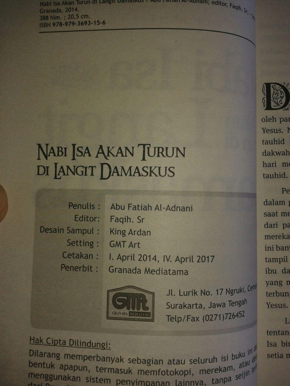 Buku Nabi Isa Akan Turun Di Langit Damaskus isi 2