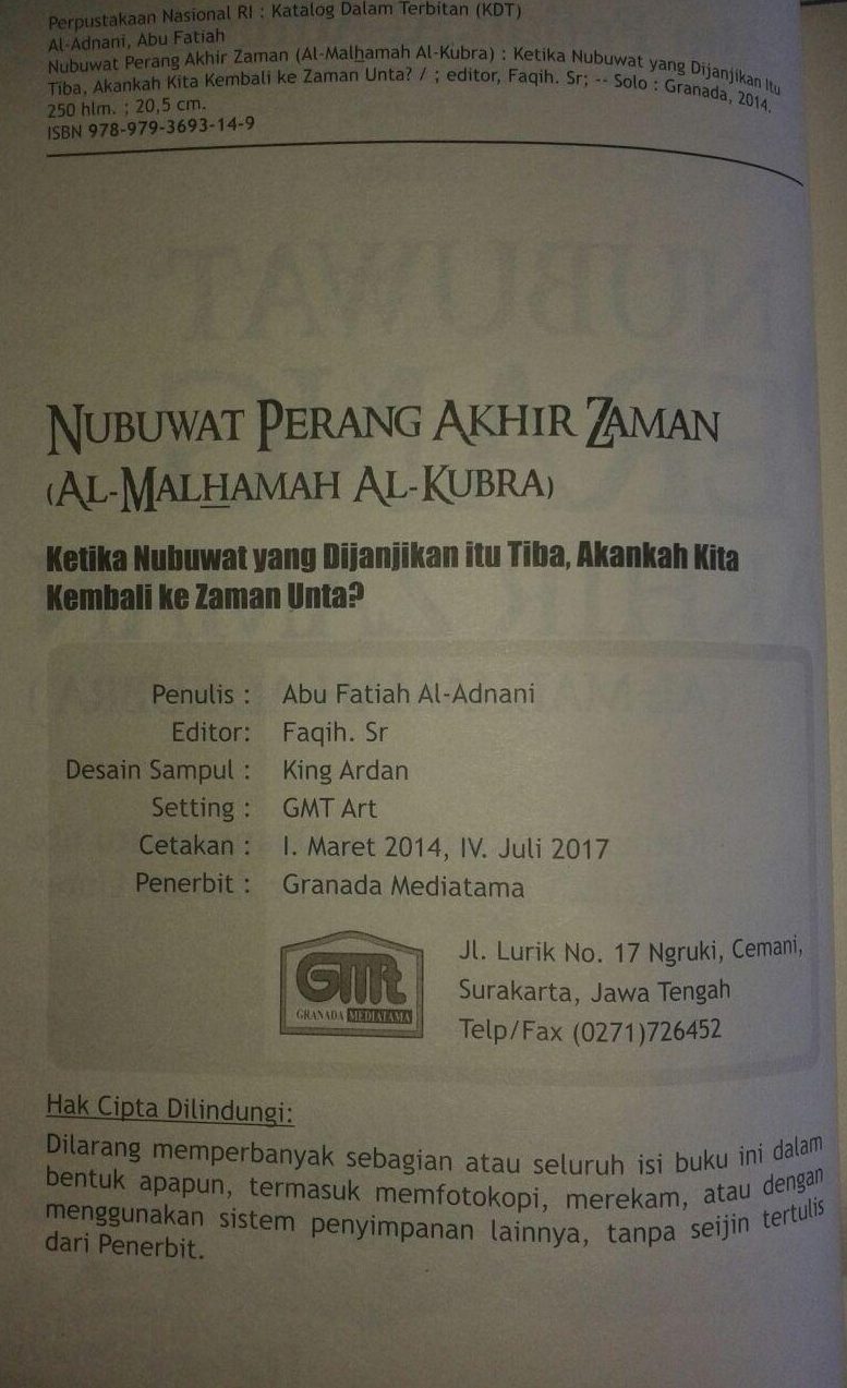 Buku Nubuwat Perang Akhir Zaman isi