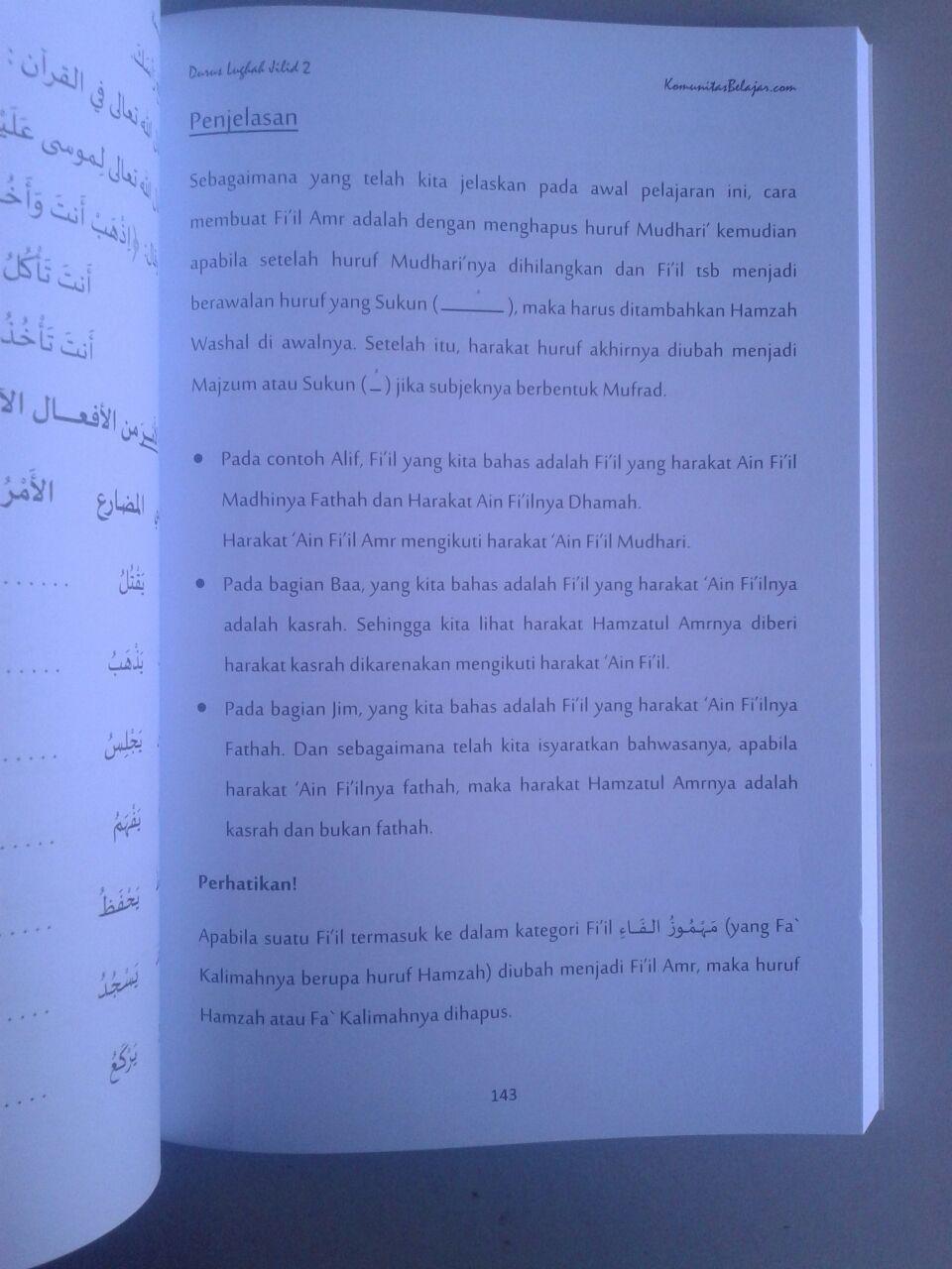 Buku Panduan Durus Lughah 2 Syarah Durusul Lughah isi 2