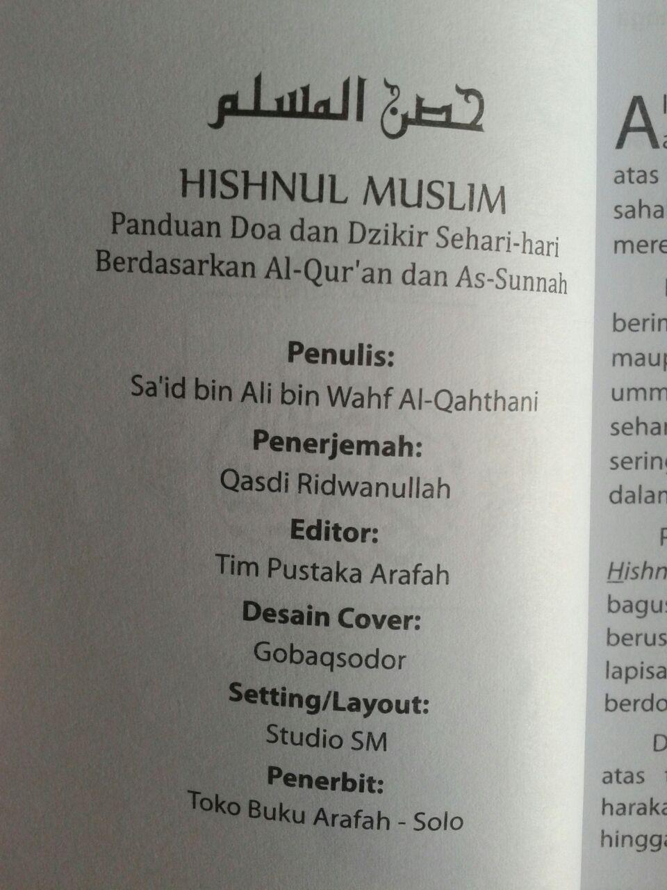 Buku Saku Hishnul Muslim Panduan Doa Dan Dzikir Sehari Hari isi 3