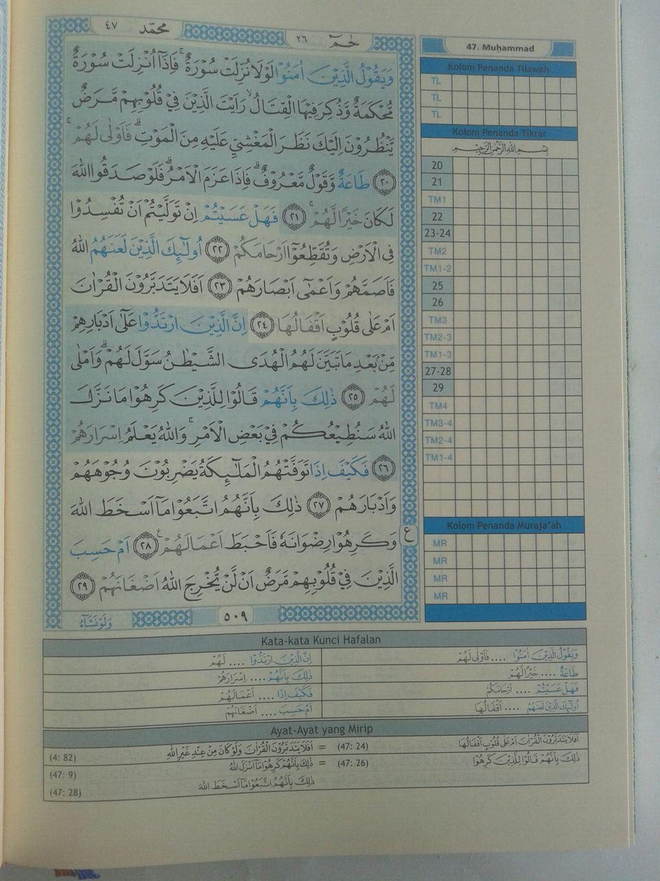 Qur'an Hafalan Tikrar Ukuran A4 isi