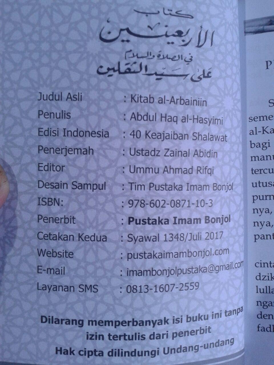 Buku 40 Keajaiban Shalawat Kunci Rahasia Shalawat Nabi isi 2