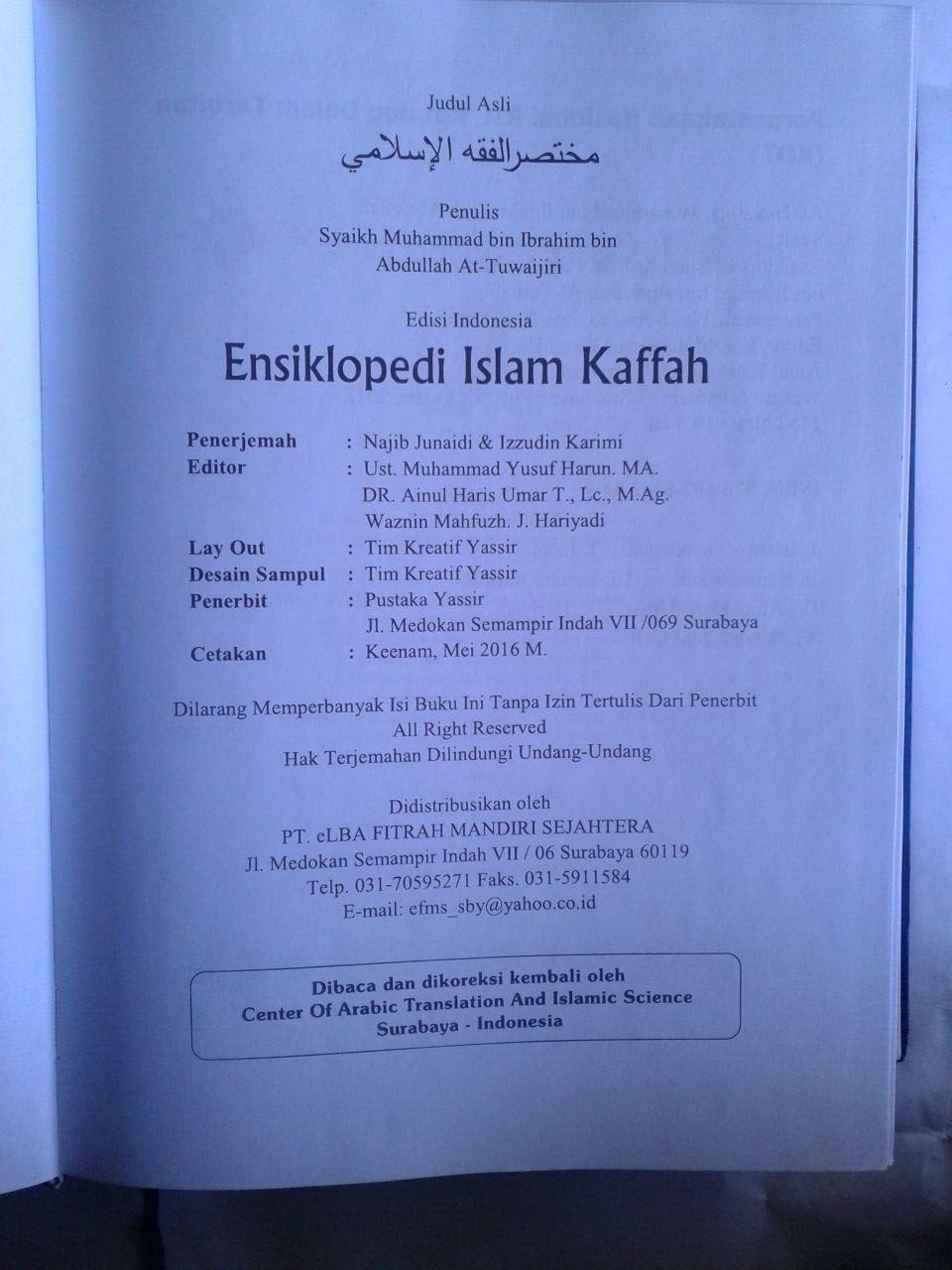 Buku Ensiklopedi Islam Kaffah Edisi Terlengkap isi