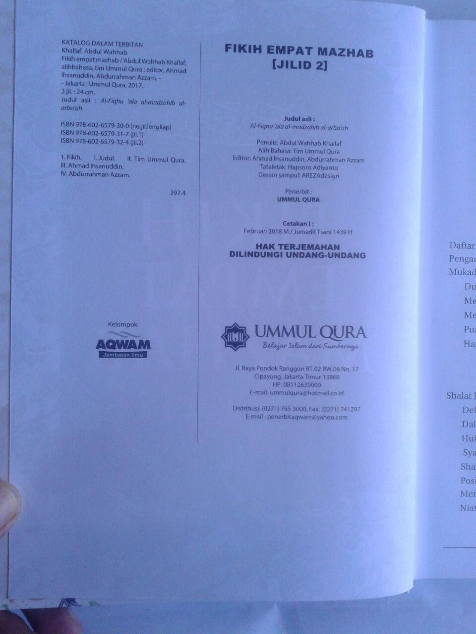 Buku Fikih Empat Madzhab Praktis 1 Set 2 Jilid isi 3