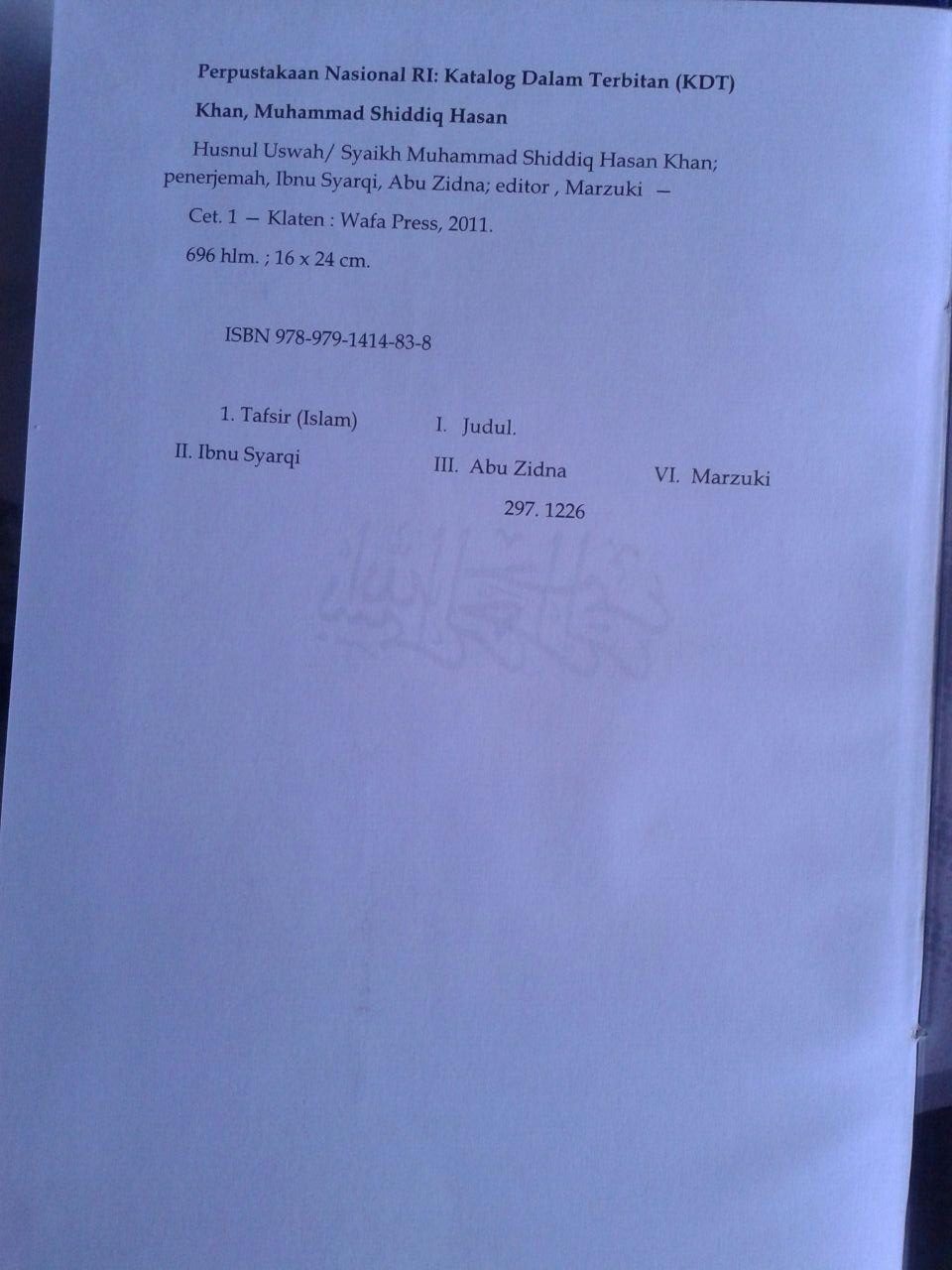 Buku Husnul Uswah Syarah Hadits-Hadits Wanita isi 2