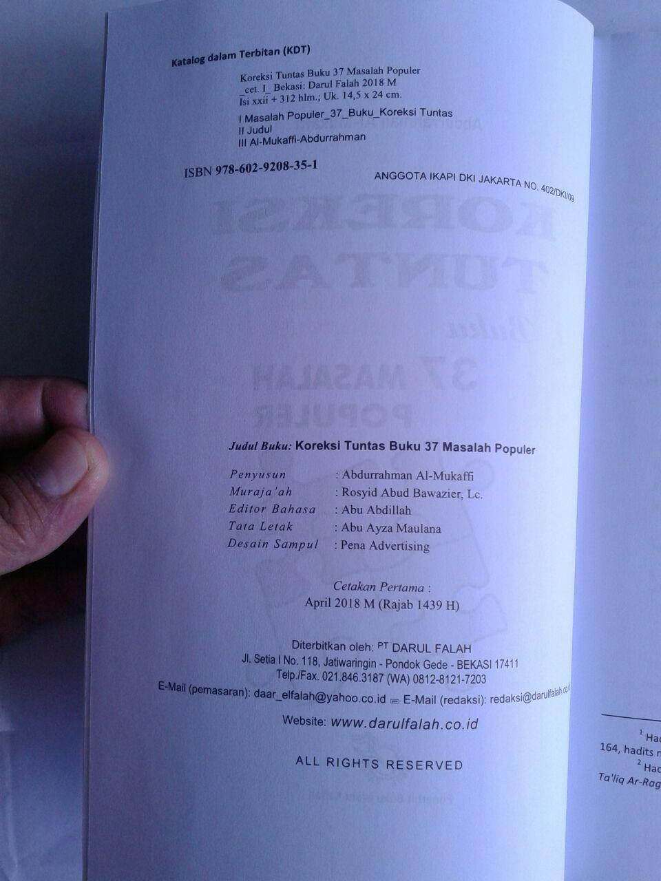 Buku Koreksi Tuntas Buku 37 Masalah Populer isi