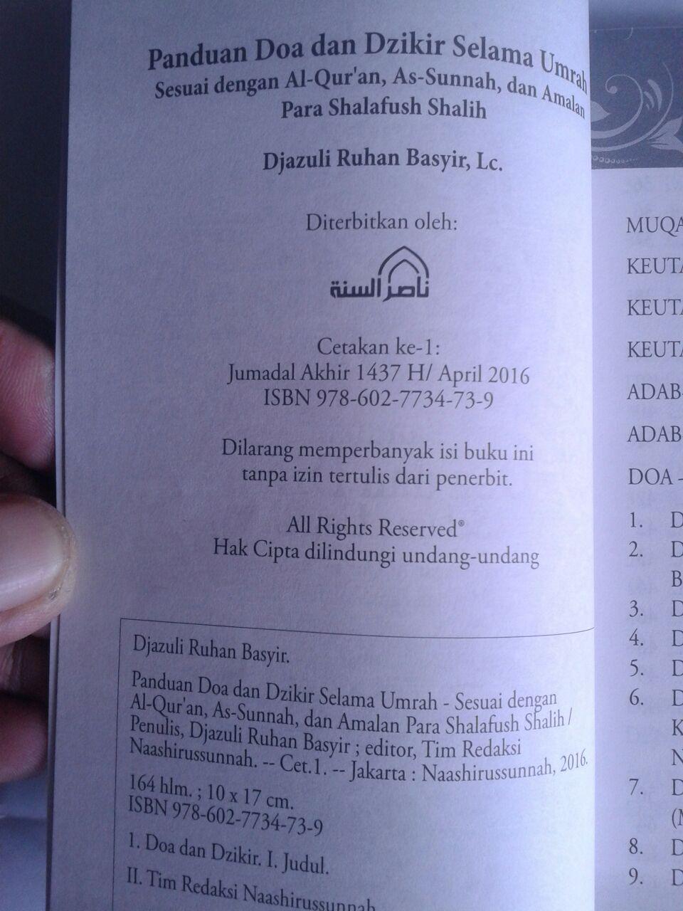 Buku Panduan Doa Dan Dzikir Selama Umrah isi