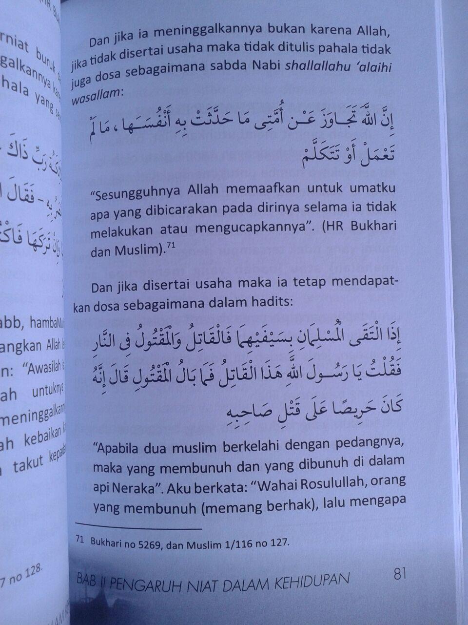 Buku Pengaruh Niat Dalam Kehidupan isi