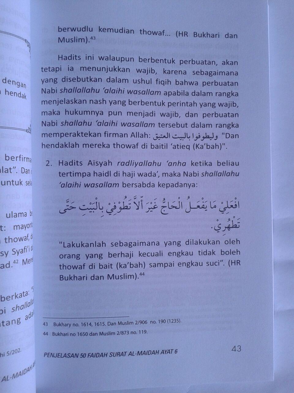 Buku Penjelasan 50 Faidah Surat Al-Maidah Ayat 6 isi 2