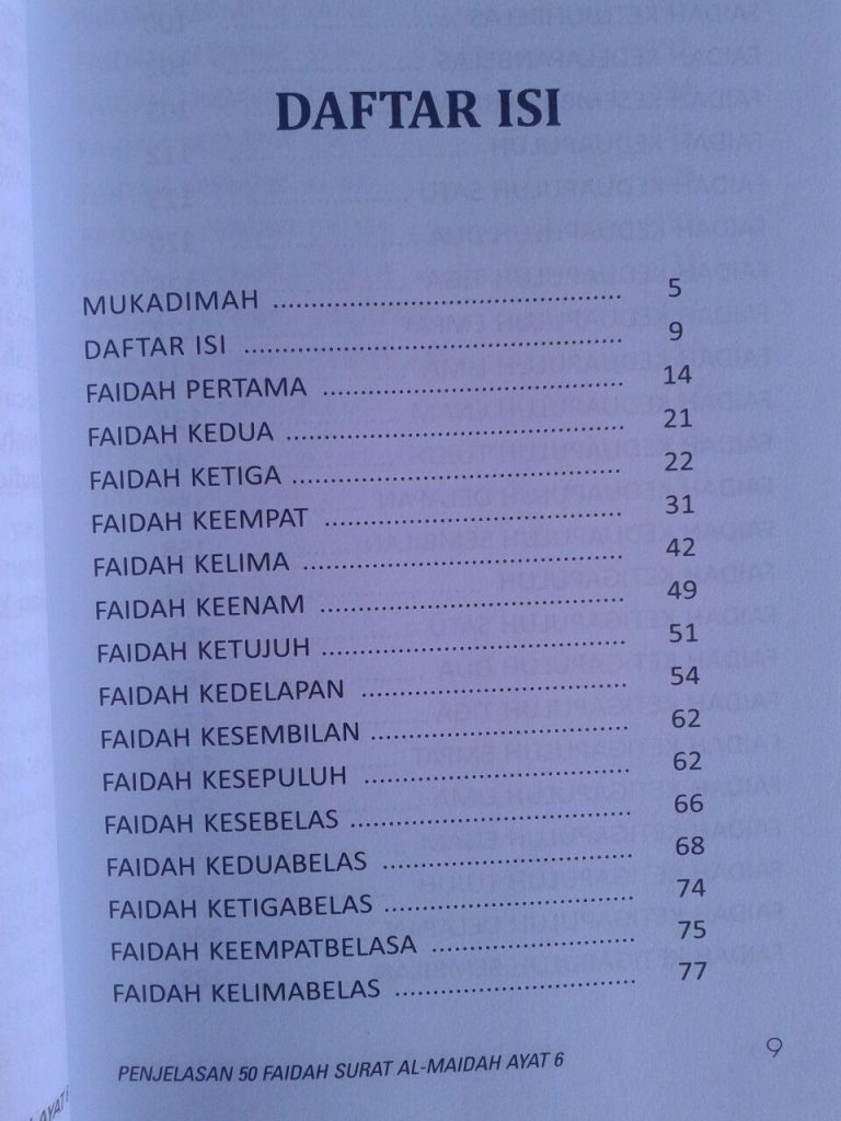 Buku Penjelasan 50 Faidah Surat Al-Maidah Ayat 6