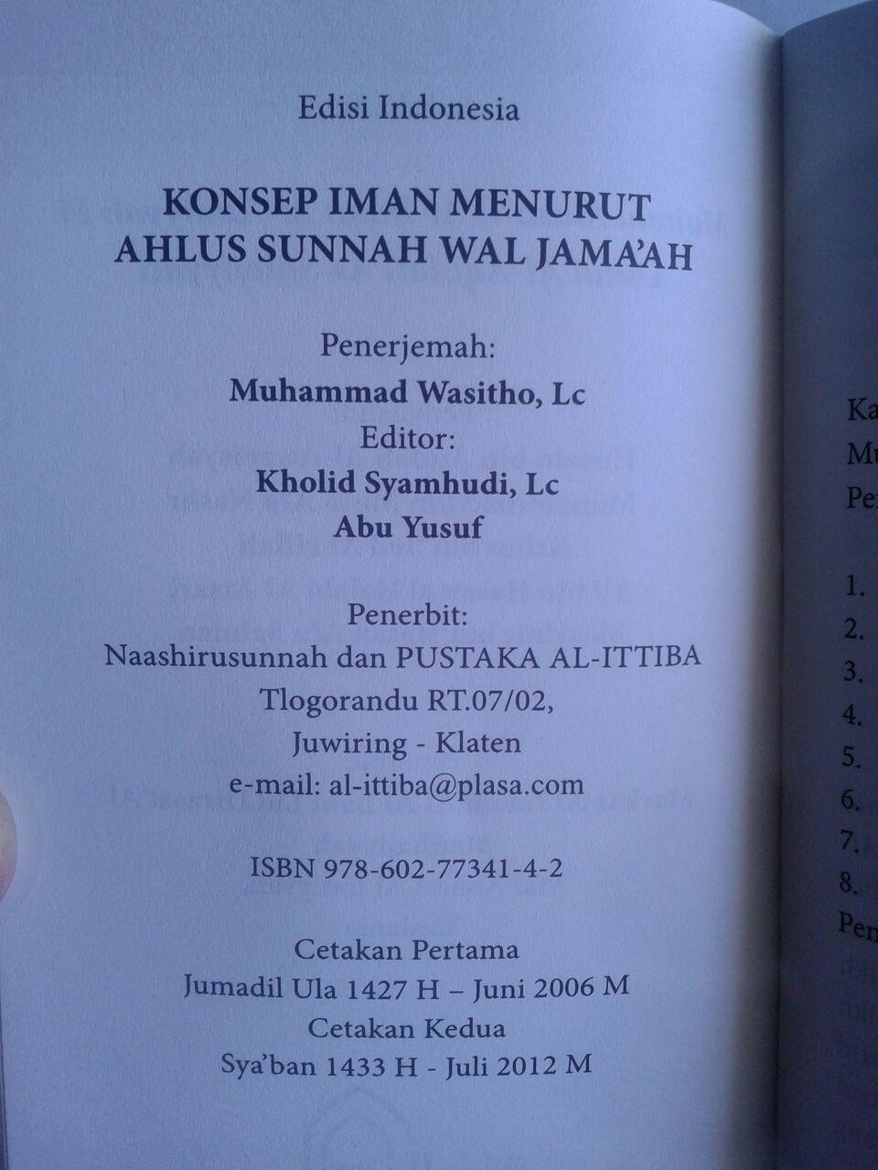 Buku Saku Konsep Iman Menurut Ahlus Sunnah Wal Jama'ah isi 3
