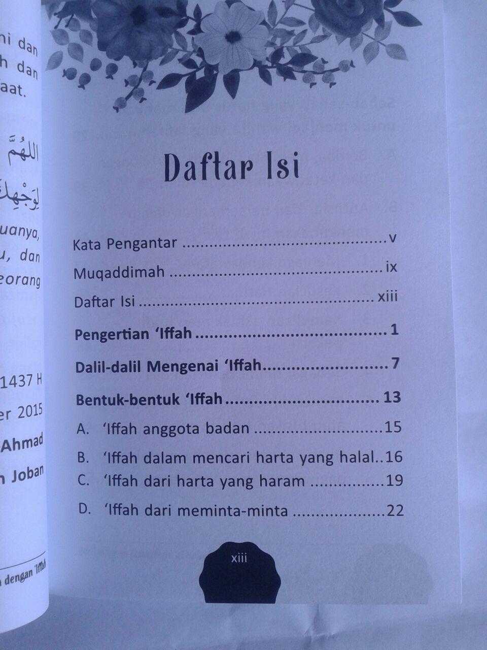 Buku Saudariku Berhiaslah Dengan Iffah Kehormatan Diri isi