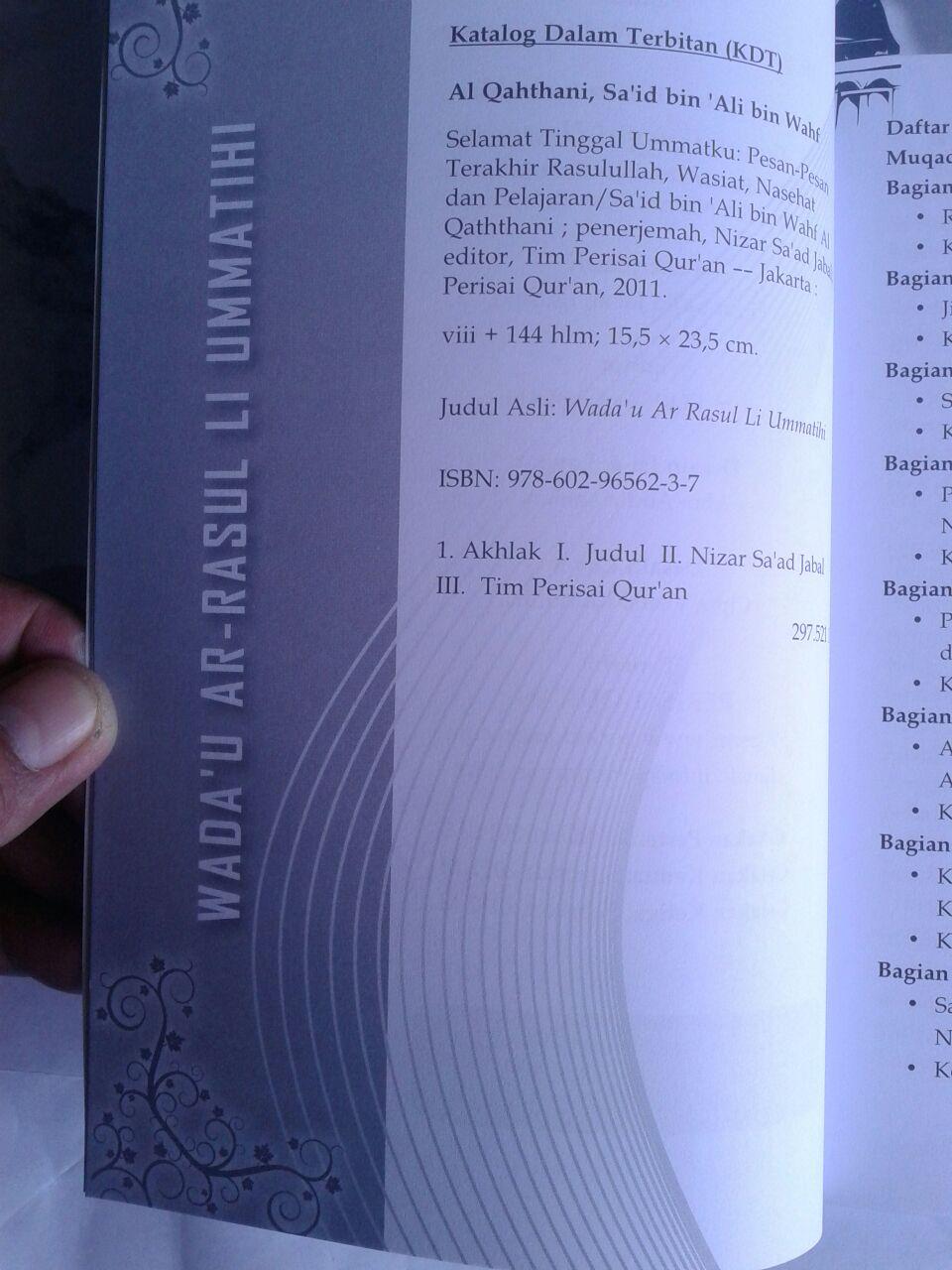 Buku Selamat Tinggal Umatku Pesan Pesan Terakhir Rasulullah isi 3
