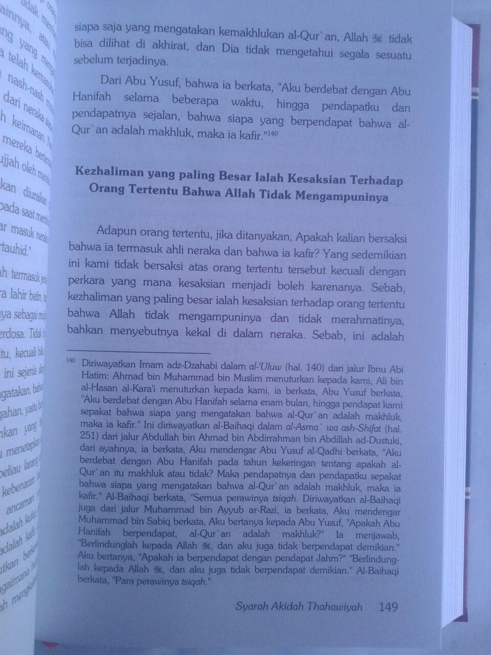Buku Syarah Akidah Thahawiyah Akidah Ahlussunnah isi 3