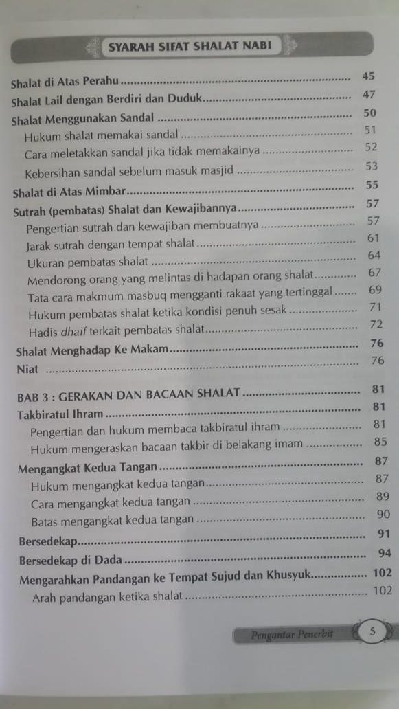 Buku Syarah Sifat Shalat Nabi Penjelasan Terlengkap isi