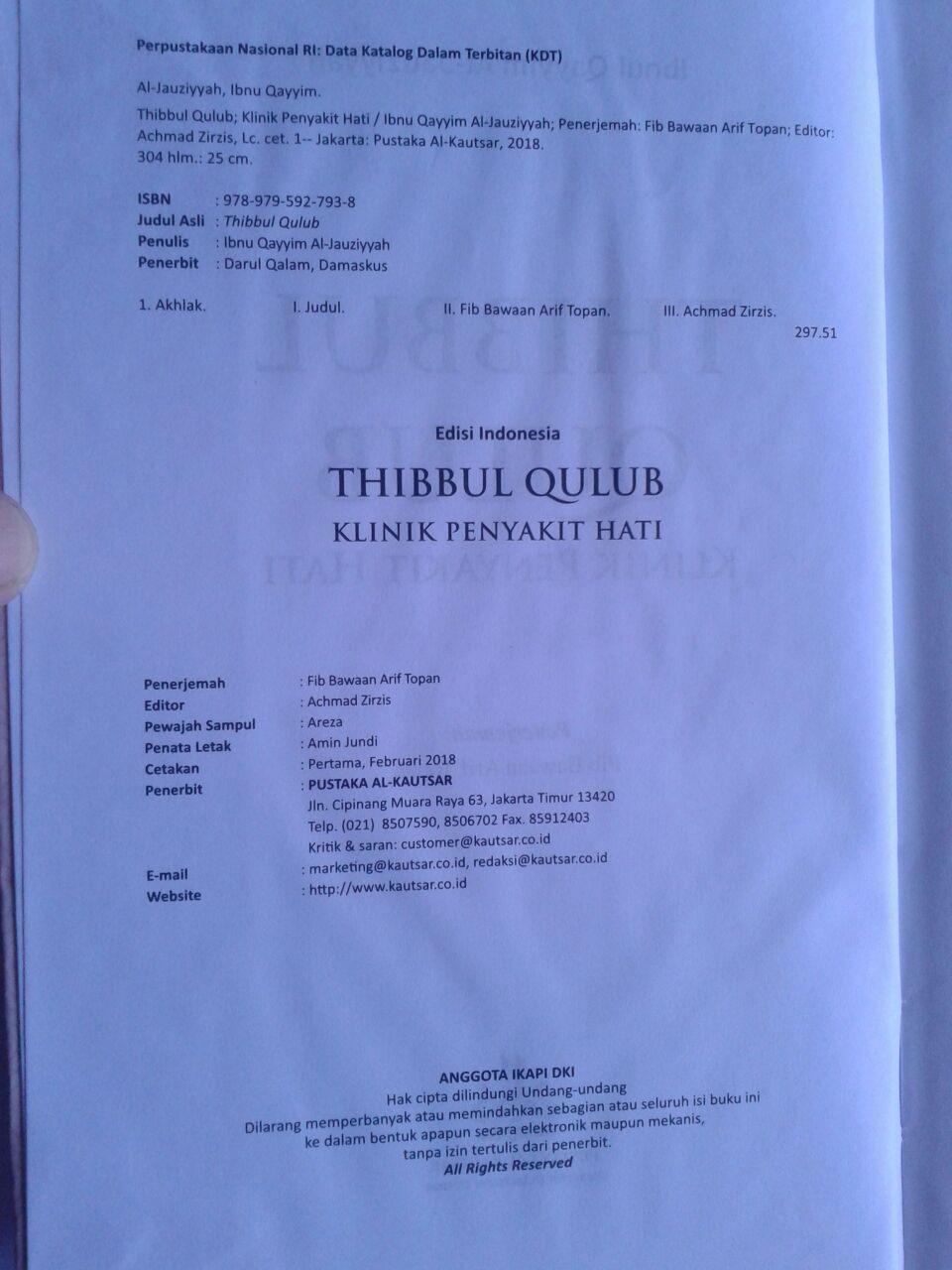 Buku Thibbul Qulub Klinik Penyakit Hati isi