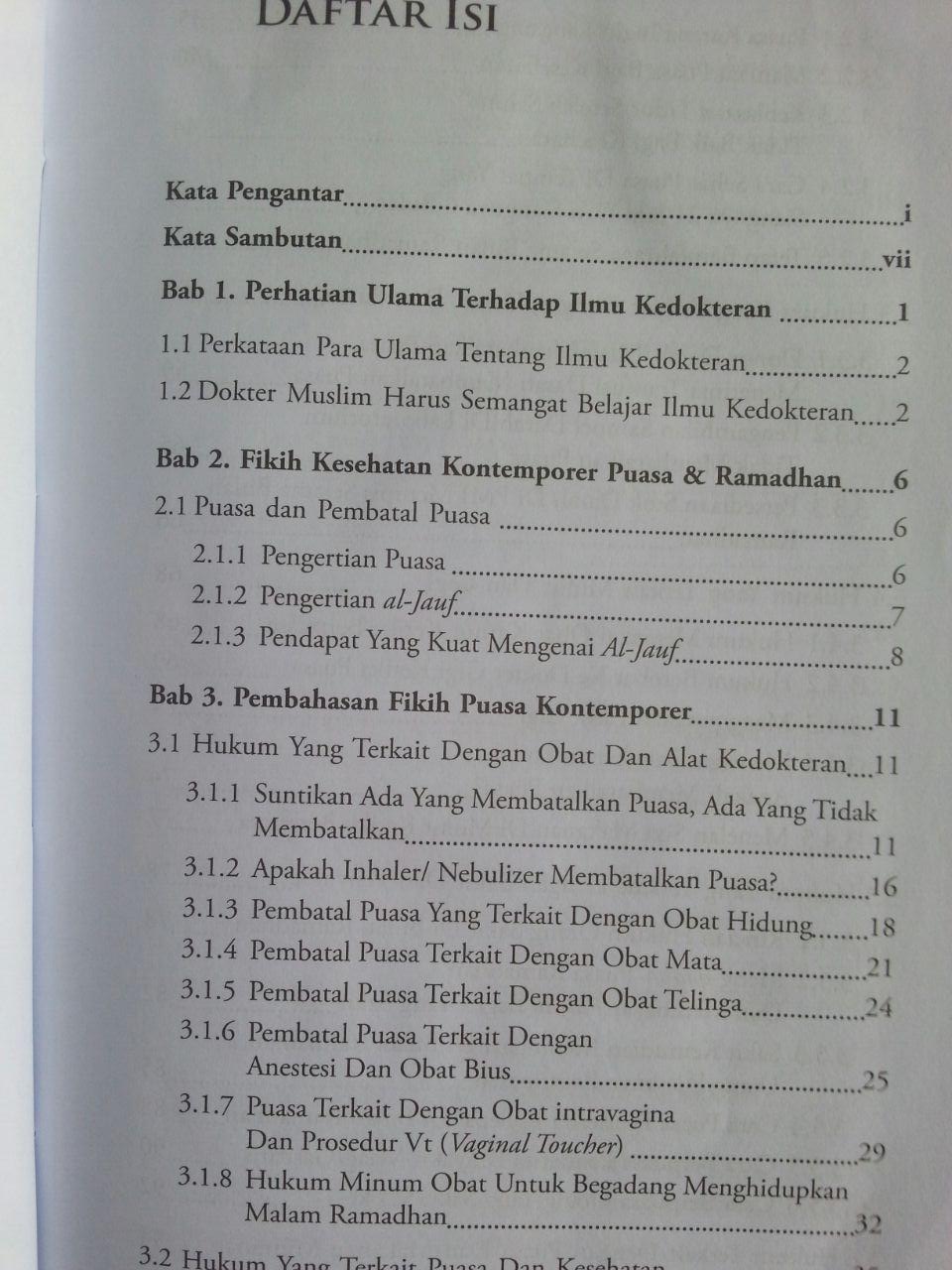 Buku Fiqih Kesehatan Kontemporer Terkait Puasa Dan Ramadhan isi