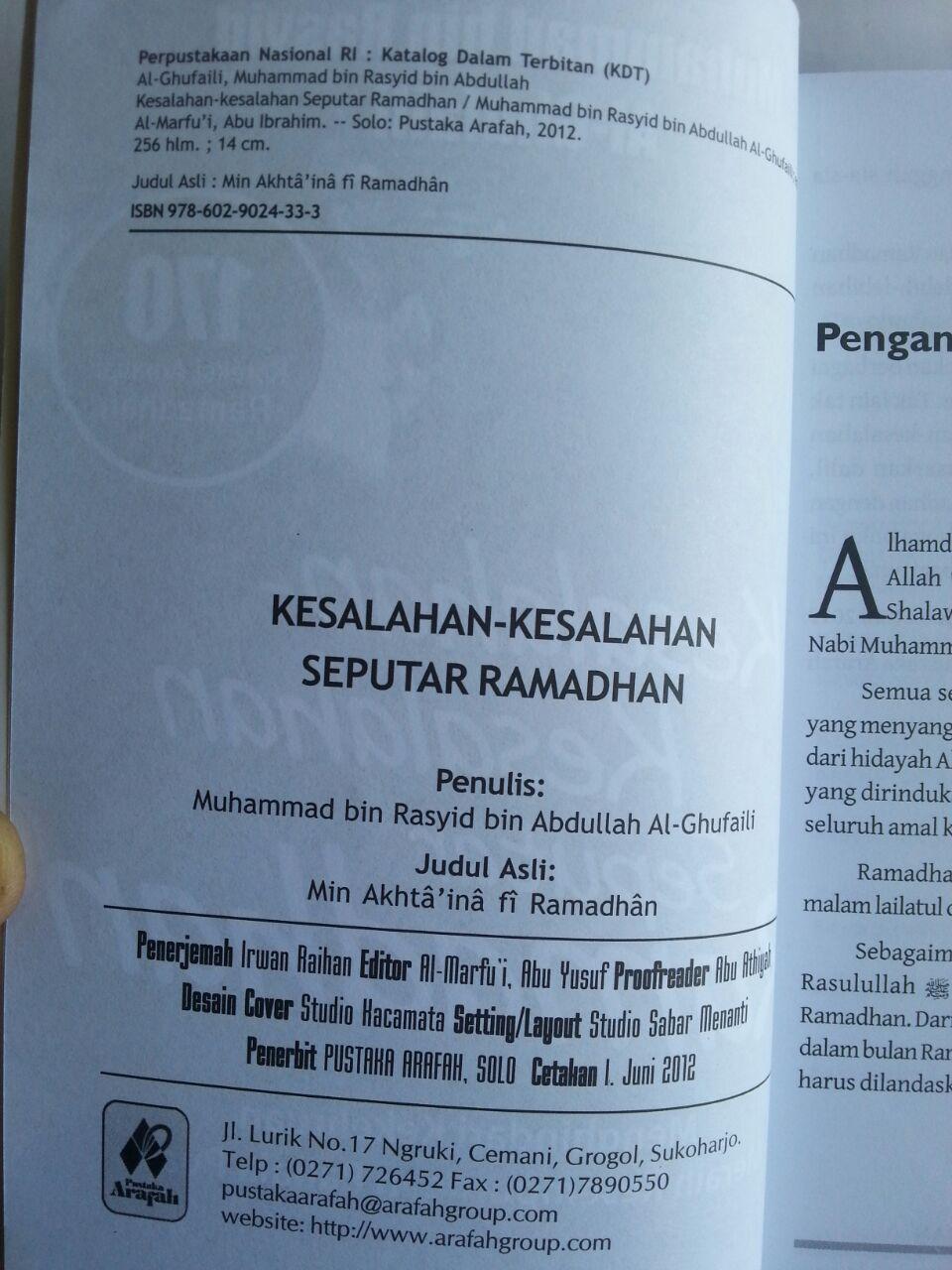 Buku Kesalahan-Kesalahan Seputar Ramadhan 170 Koreksi isi