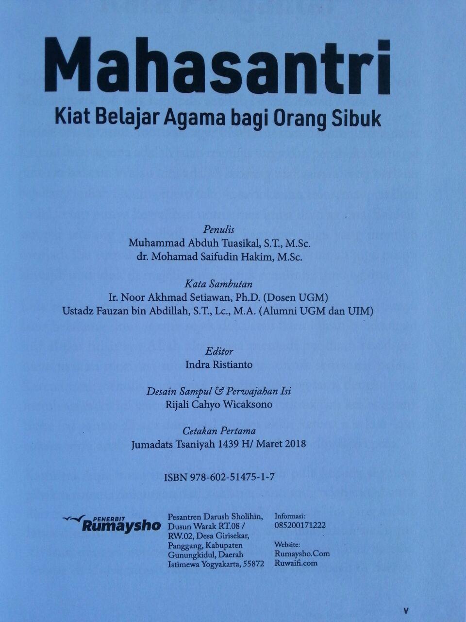 Buku Mahasantri Panduan Siswa Sukses Juga Belajar Agama isi 2