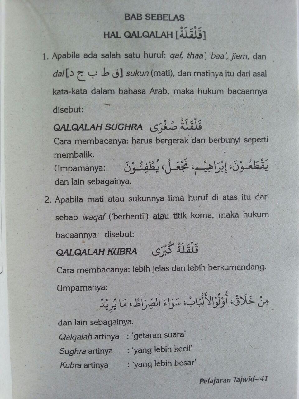 Buku Pelajaran Tajwid Qaidah Bagaimana Membaca Al-Quran isi